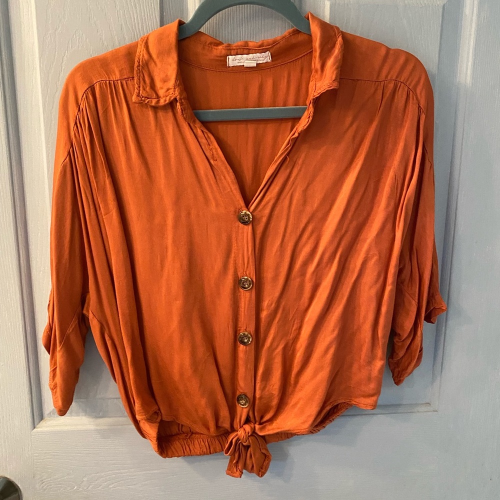 American Eagle button down tie front blouse